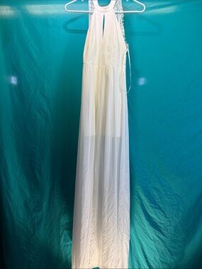 Lulu's White Lace-Back Halter Dress